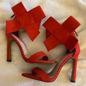 (Size 6 1/2) Betsy Johnson Red Bow Heels